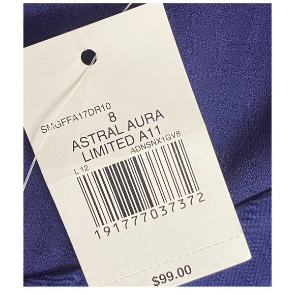 THE LIMITED Dress Sz 8 Astral Aura Purple Bell Sleeve Pleated NWT $99 - Picture 8 of 12